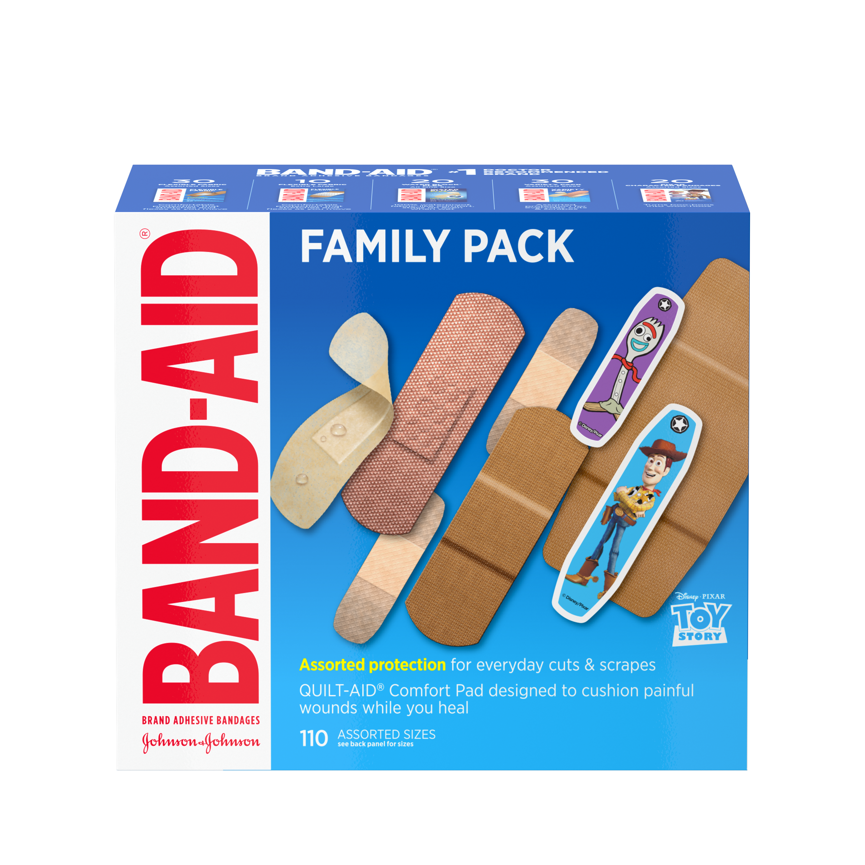 Family Variety Pack Adhesive Bandages 110 count
