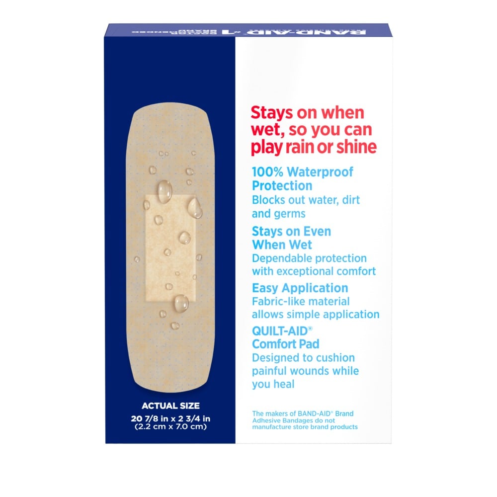  Band-Aid Brand Flexible Fabric Adhesive Bandages, Comfortable  Flexible Protection & Wound Care of Minor Cuts & Scrapes, Quilt-Aid  Technology to Cushion Painful Wounds, All One Size, 30 ct : Health 