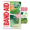 Band-Aid Brand Flexible Fabric Limited Edition Forest Leaves Bandages pack front & bandage designs