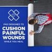 Pad designed to cushion painful wounds while you heal 