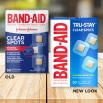Old vs new look of BAND-AID® Brand TRU-STAY™ Clear Spot Bandages