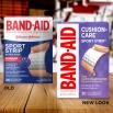 Old vs new look of BAND-AID® Brand CUSHION-CARE™ SPORT STRIP® Extra Wide Adhesive Bandages