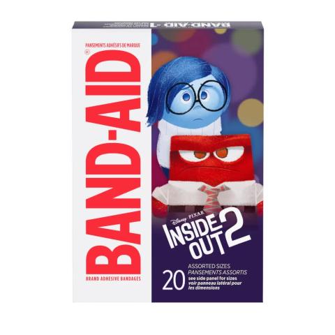 BAND-AID® Brand Adhesive Bandages featuring Disney/PIXAR Inside Out 2 Characters front of package