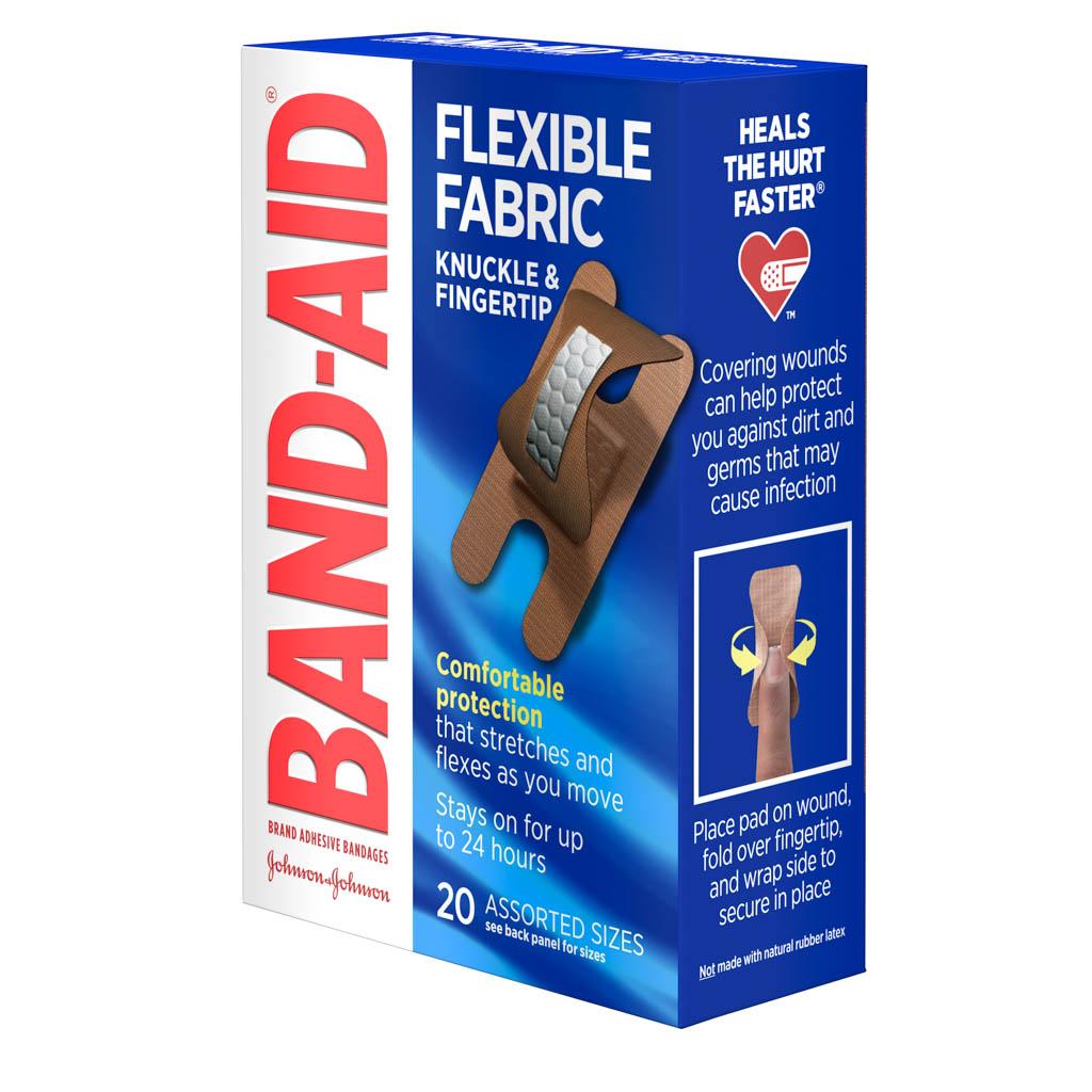 Flexible Fabric Knuckle and Finger Bandages, Assorted,20 Ct