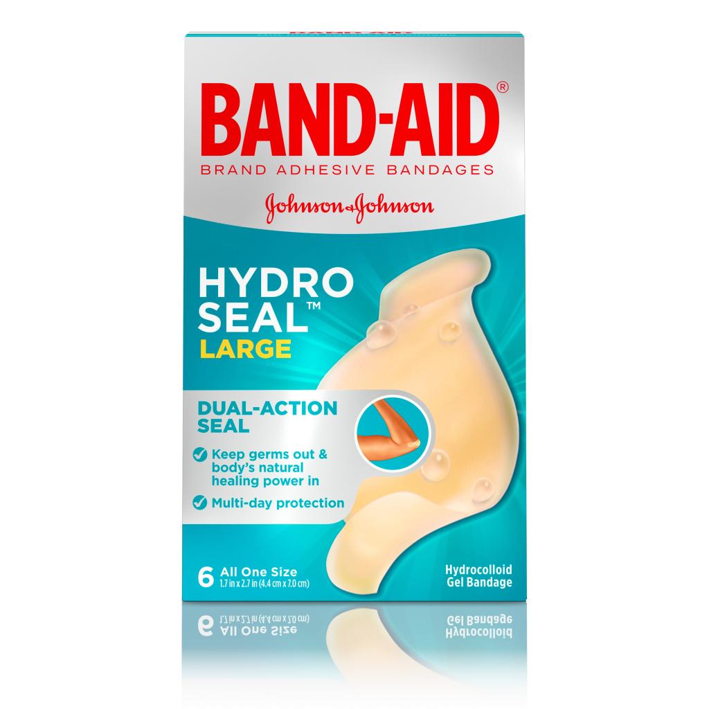 Band-Aid Hydro Seal Large Hydrocolloid Bandages 6-pack, front of pack