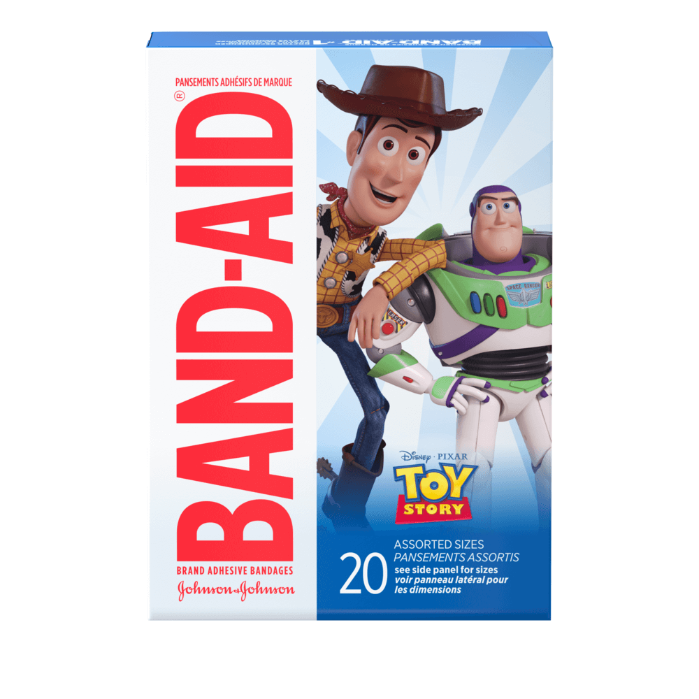 BAND-AID(R) Brand Adhesive Bandages featuring Disney/Pixar Toy Story with Woody and Buzz Lightyear