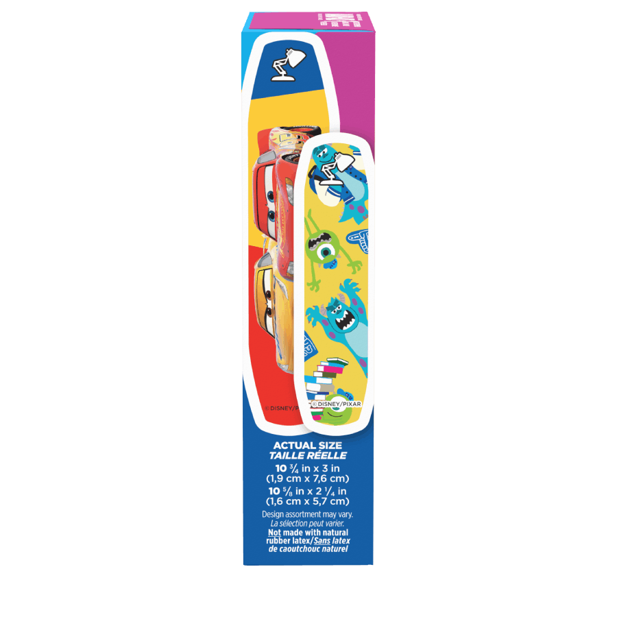 BAND-AID® Brand Adhesive Bandages featuring Disney and Pixar Mashup, 20ct Side of Pack
