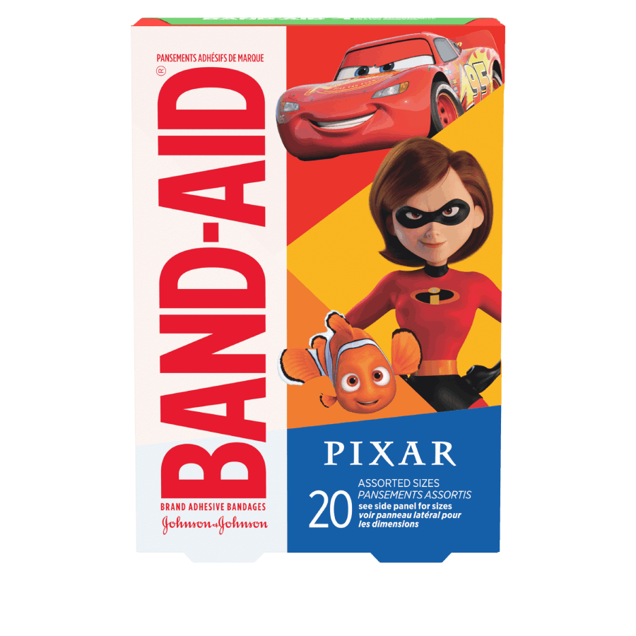 Adhesive Bandages featuring Disney/Pixar Characters, Assorted Sizes, 20 ct  | BAND-AID® Brand