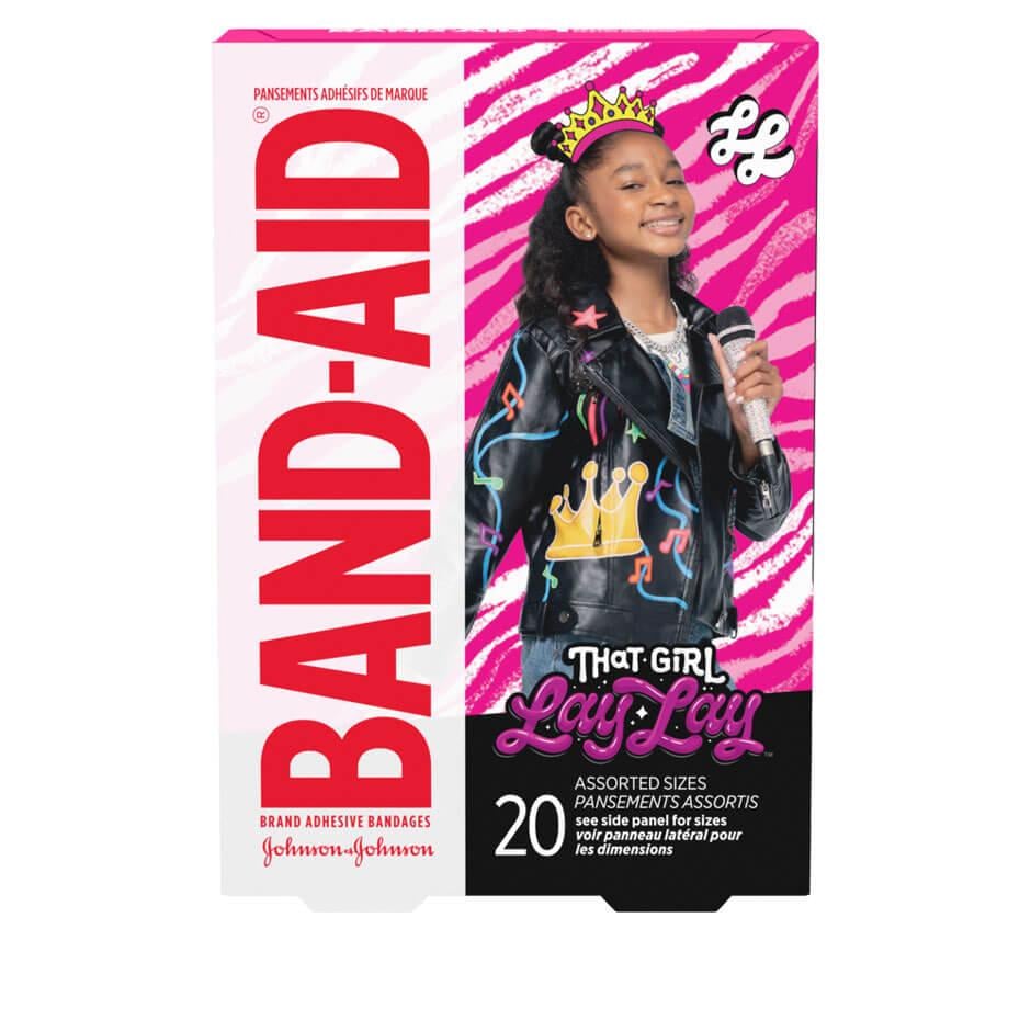 Band-Aid Brand Adhesive Bandages featuring That Girl Lay Lay, front of pack