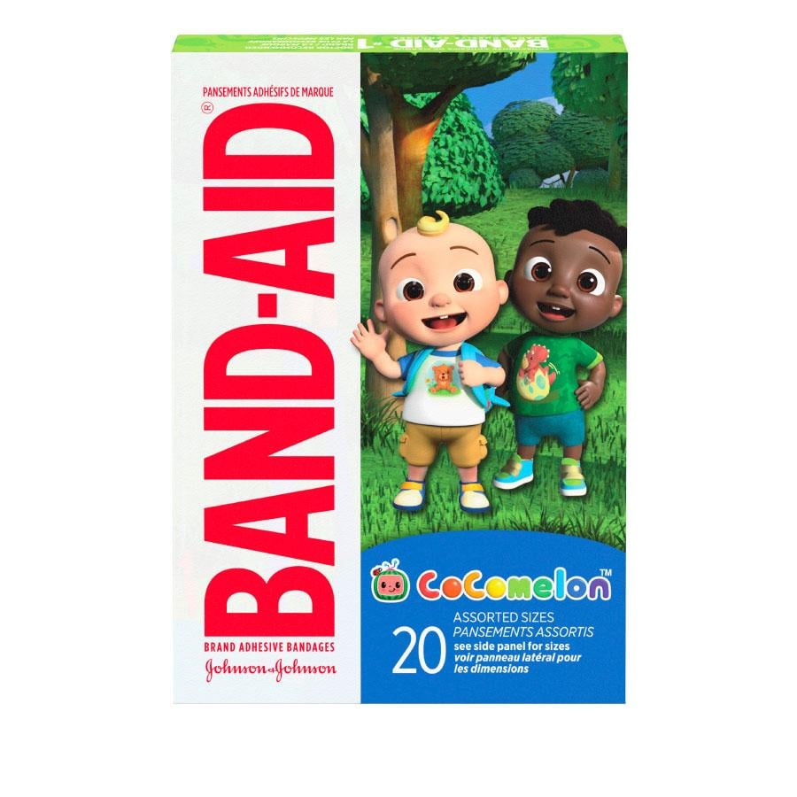 BAND-AID® Brand Cocomelon Bandages, 20ct Back of Pack