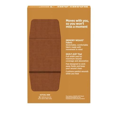 BAND-AID(R) Brand OURTONE BR45 Extra Large 10 count, back of pack