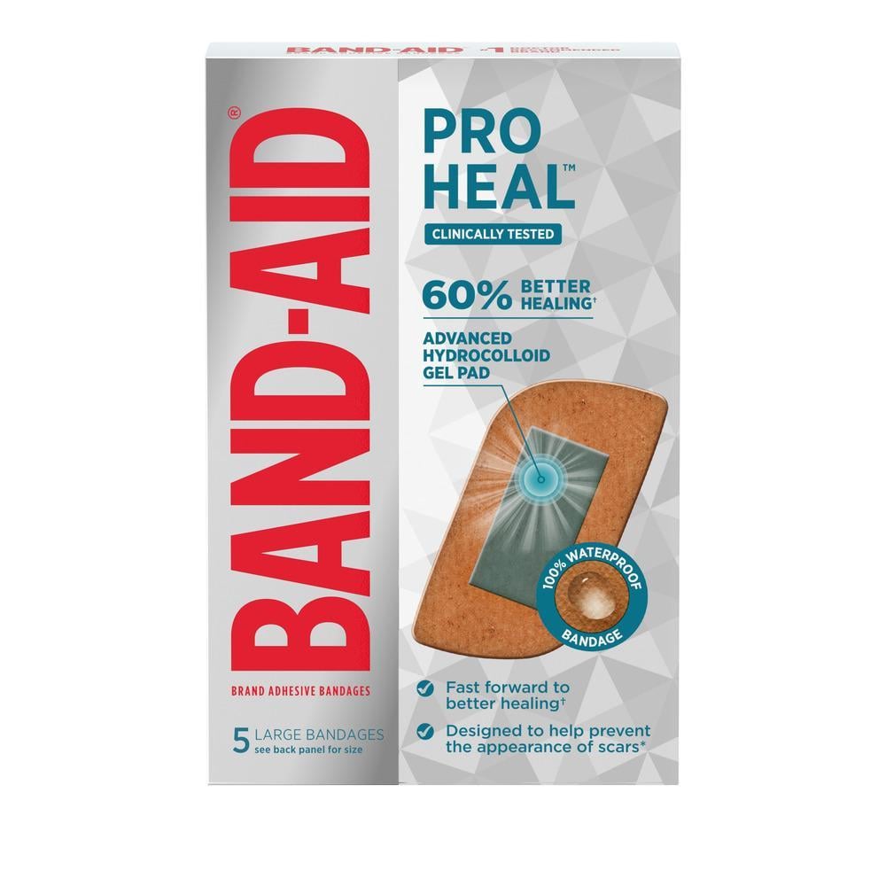 BAND-AID(R) Brand Pro Heal, Large, 5 count, front of pack