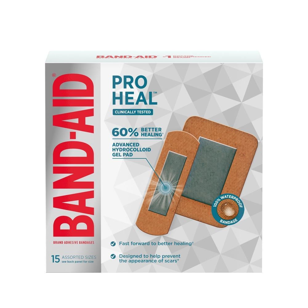 BAND-AID(R) Brand Pro Heal, Assorted sizes, 15 count, front of pack