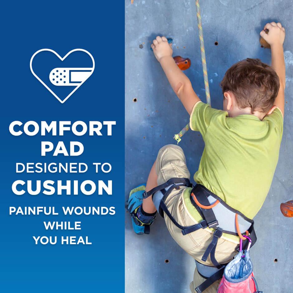 Comfort pad designed to cushion painful wounds while you heal