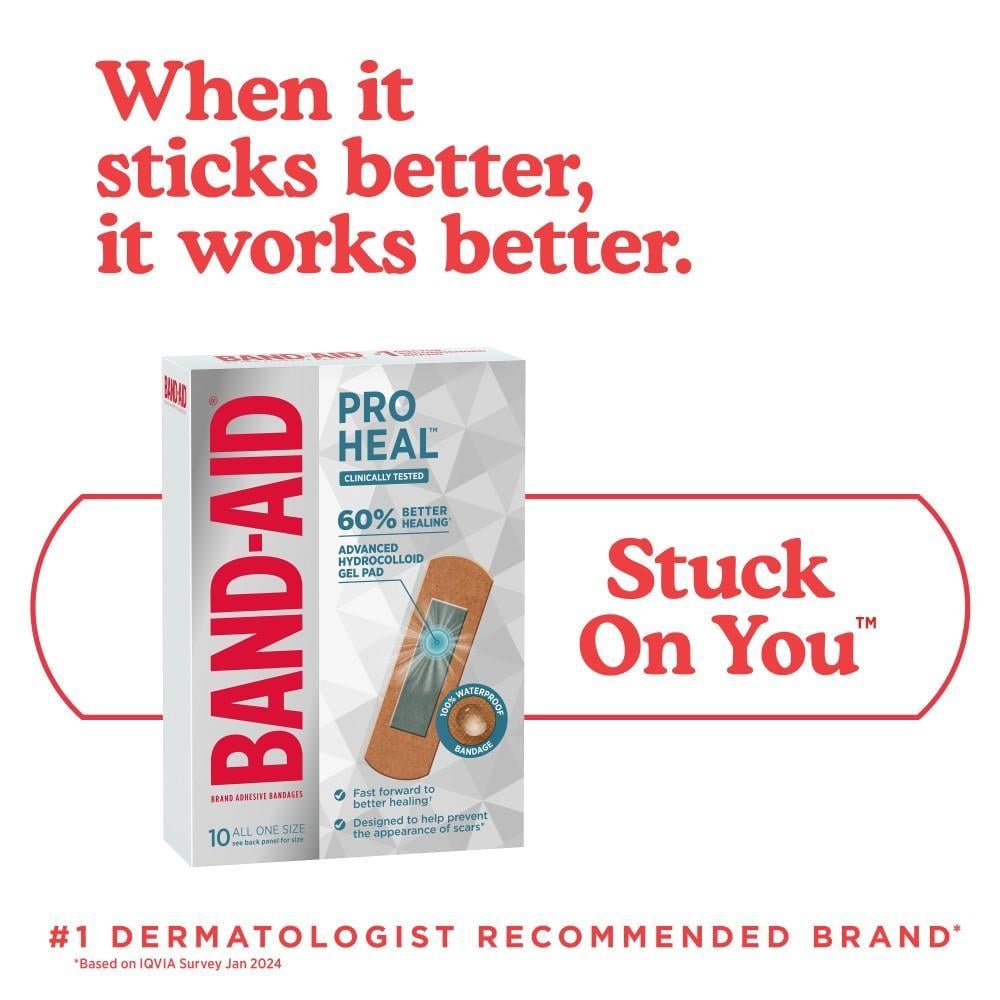 BAND-AID(R) Brand Pro Heal, When it sticks better, it works better, Stuck On You
