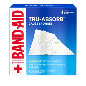 BAND-AID® Brand TRU-ABSORB™ Gauze Sponges Product Packaging